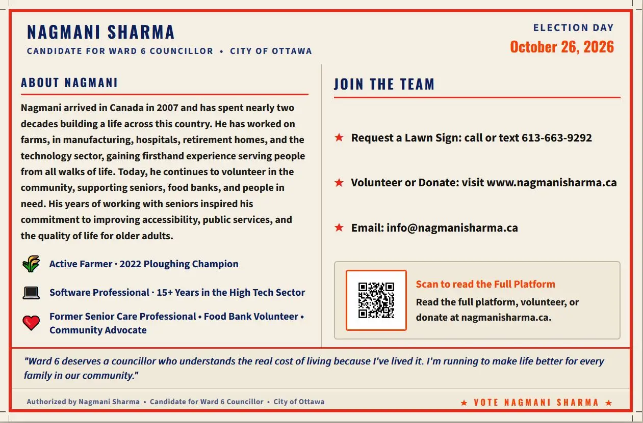 Campaign Postcard Back — Nagmani Sharma